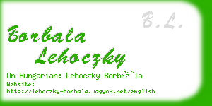 borbala lehoczky business card